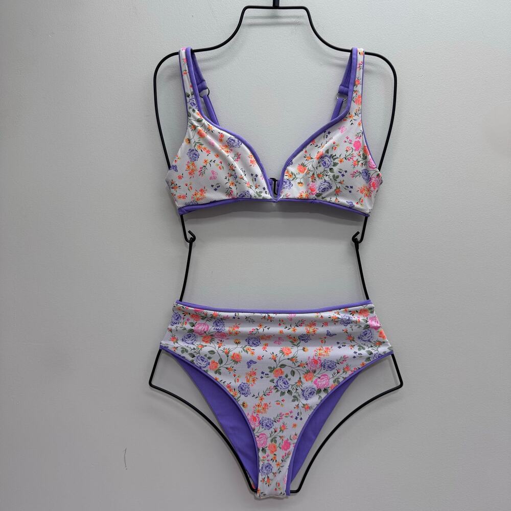 NEW Maaji Reversible Floral Bikini Top & Bottom Set sz Small Tropical Resortwear
